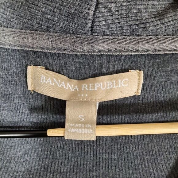Banana Republic Women's Sweatshirt Size Small Jersey Buttoned Ribbed Shawl Neck - Picture 11 of 14